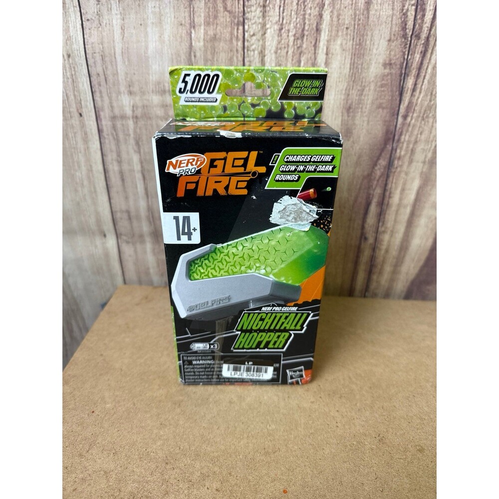 Nerf Pro Gel Fire Glow in the Dark Nightfall Hopper and Rounds